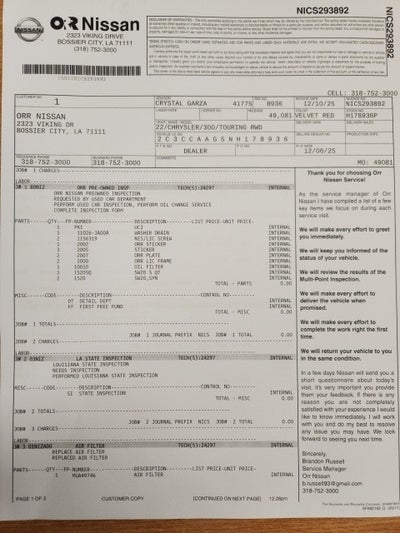 2022 Chrysler 300 Touring