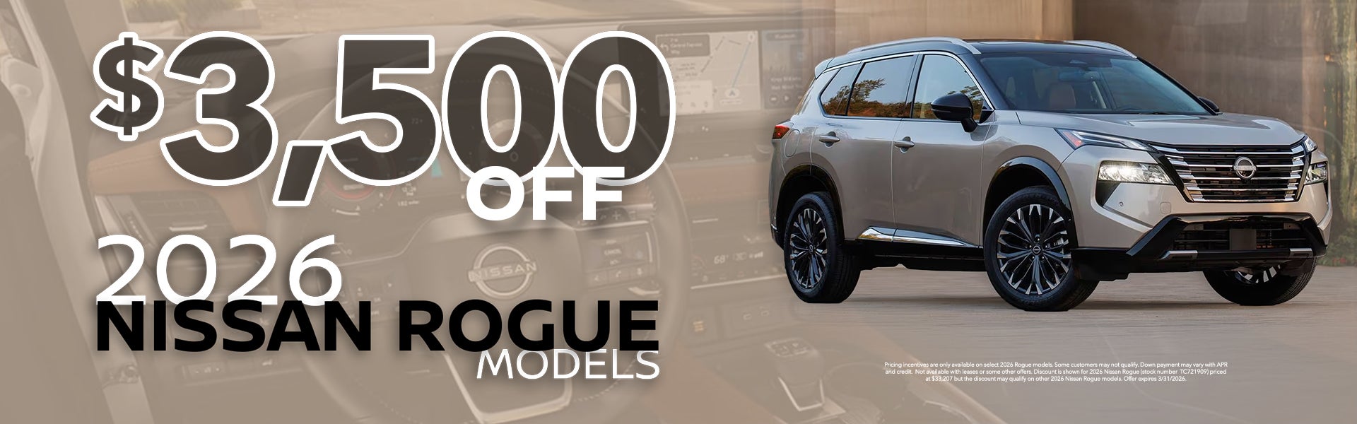 3500 OFF on 2026 Nissan Rouge