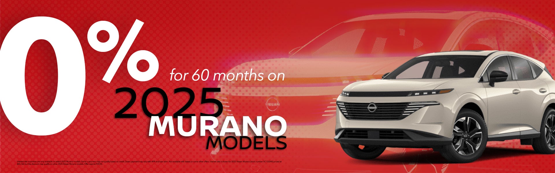 0% for 60 Months on 2025 Nissan Murano